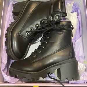 Madden girl lace-up boots.heels